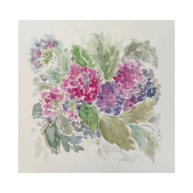 "Hortensias" | Cuadro Acuarela
