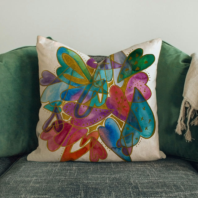 Corazones| Funda cojín