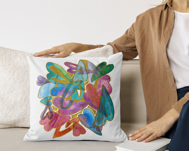 Corazones| Funda cojín