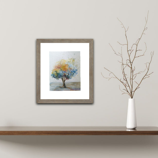 "Árbol otoñal " | Cuadro Acuarela