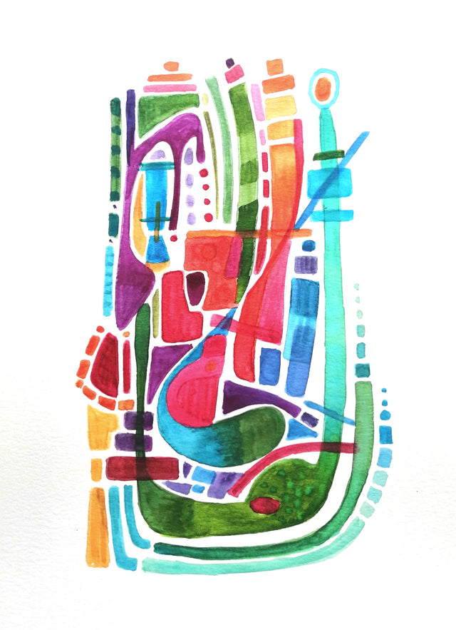 Abstracción 3 | Cuadro Acuarela arte moderno