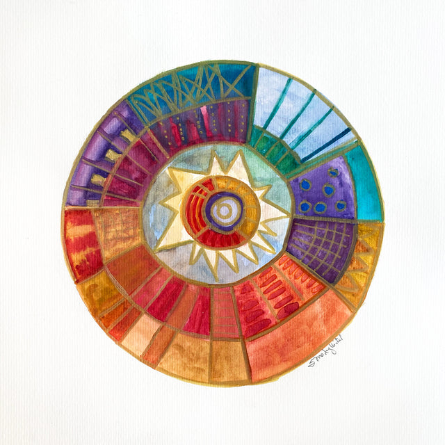 Centro solar | Cuadro Acuarela