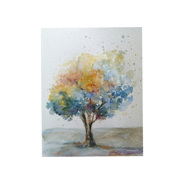 "Árbol otoñal " | Cuadro Acuarela