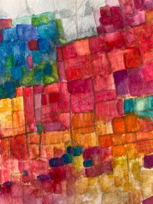 Mosaico rojo | Acuarela